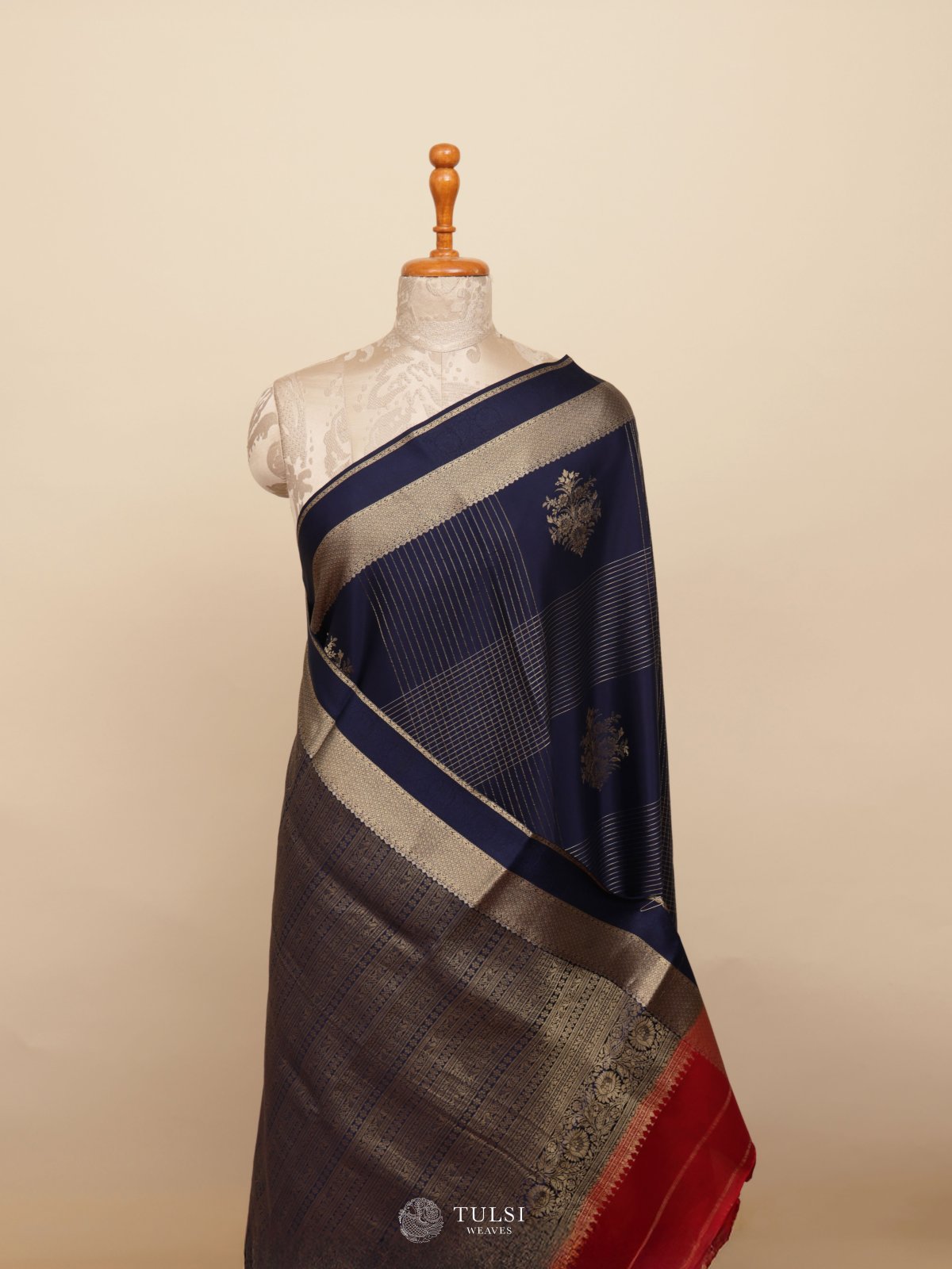 Navy Blue Mysore Silk Saree