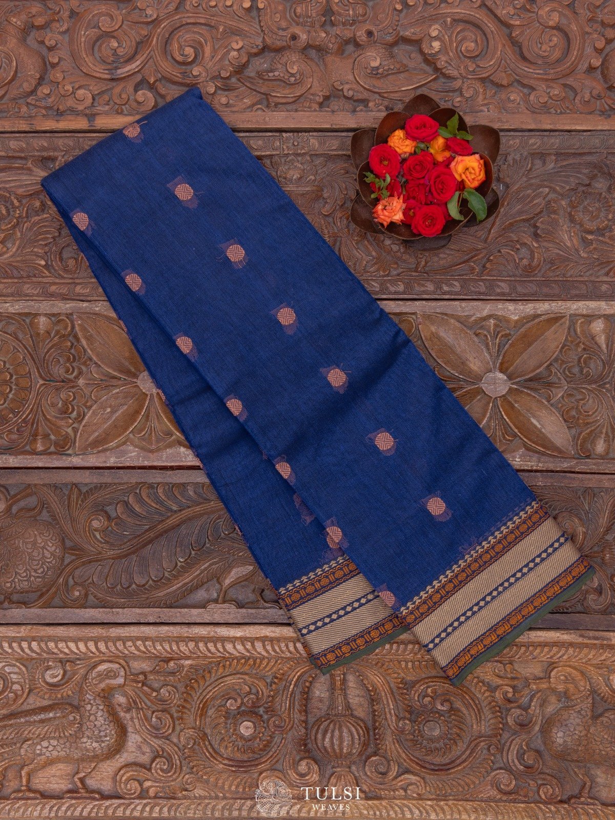 Navy Blue Kanchi Cotton Saree