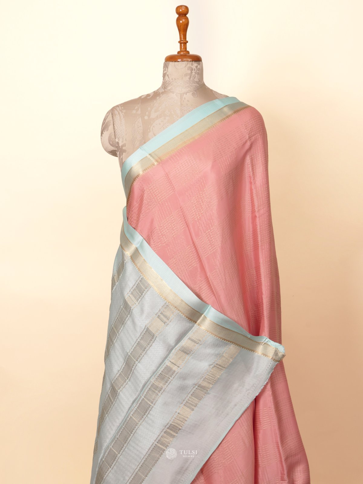 Light Pink Mysore Silk Saree