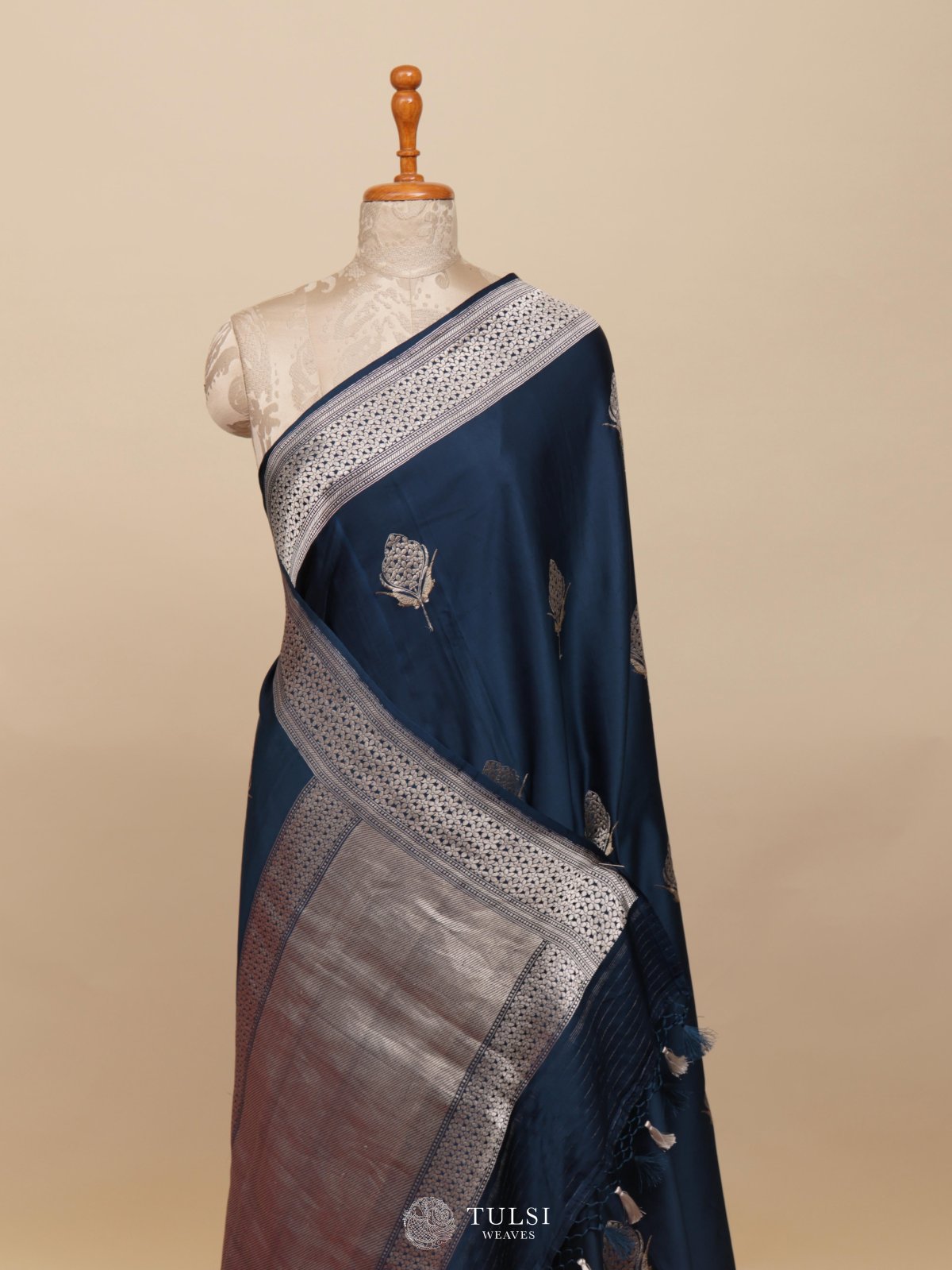 Blue Mashru Silk Saree