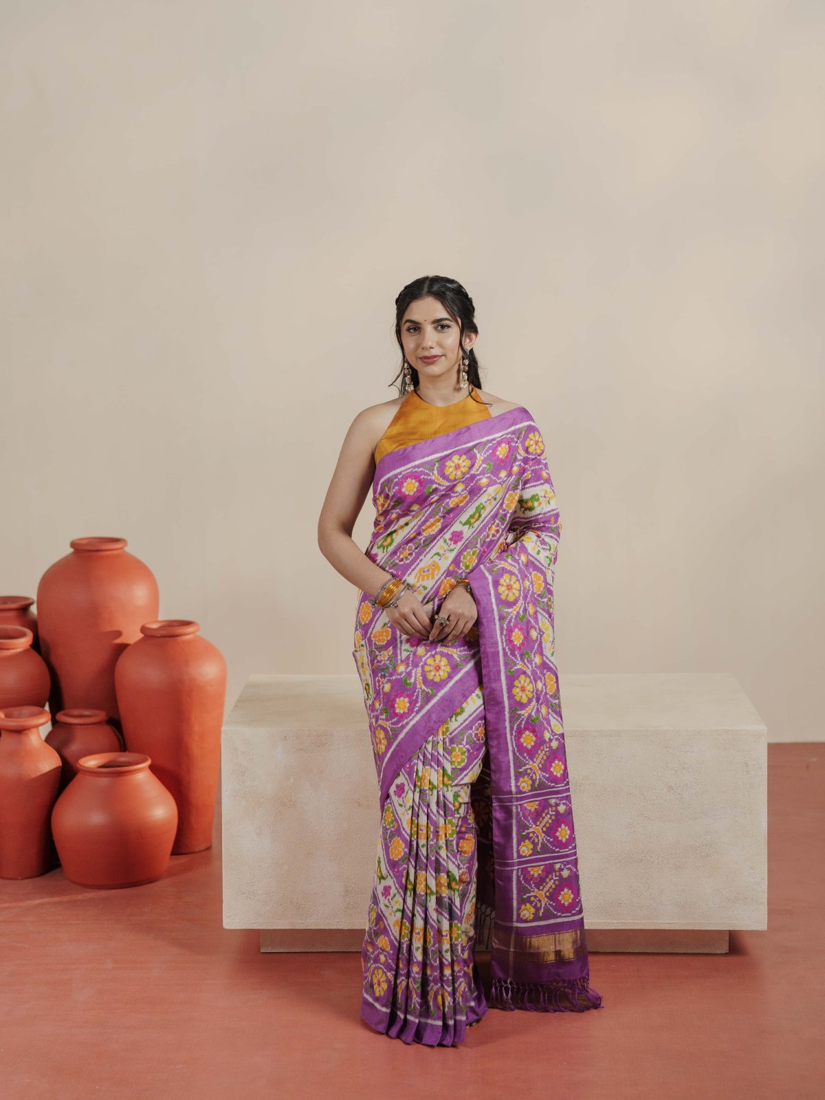 Curated 18 - Lilac Patan Patola Silk Saree