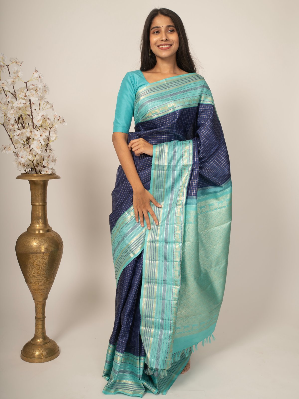 Blue Kanjeevaram Silk Saree