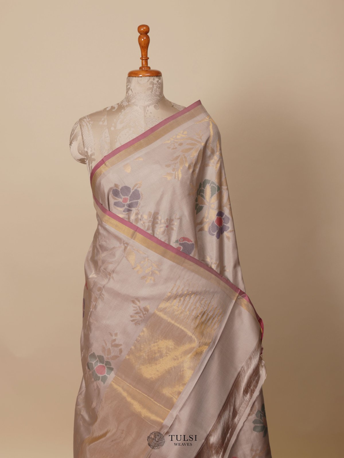 Light Beige Uppada Silk Saree