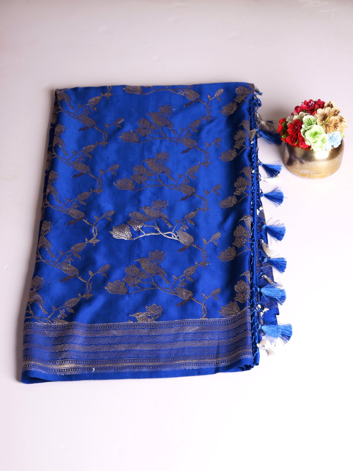 Royal Blue Mashru Silk Saree