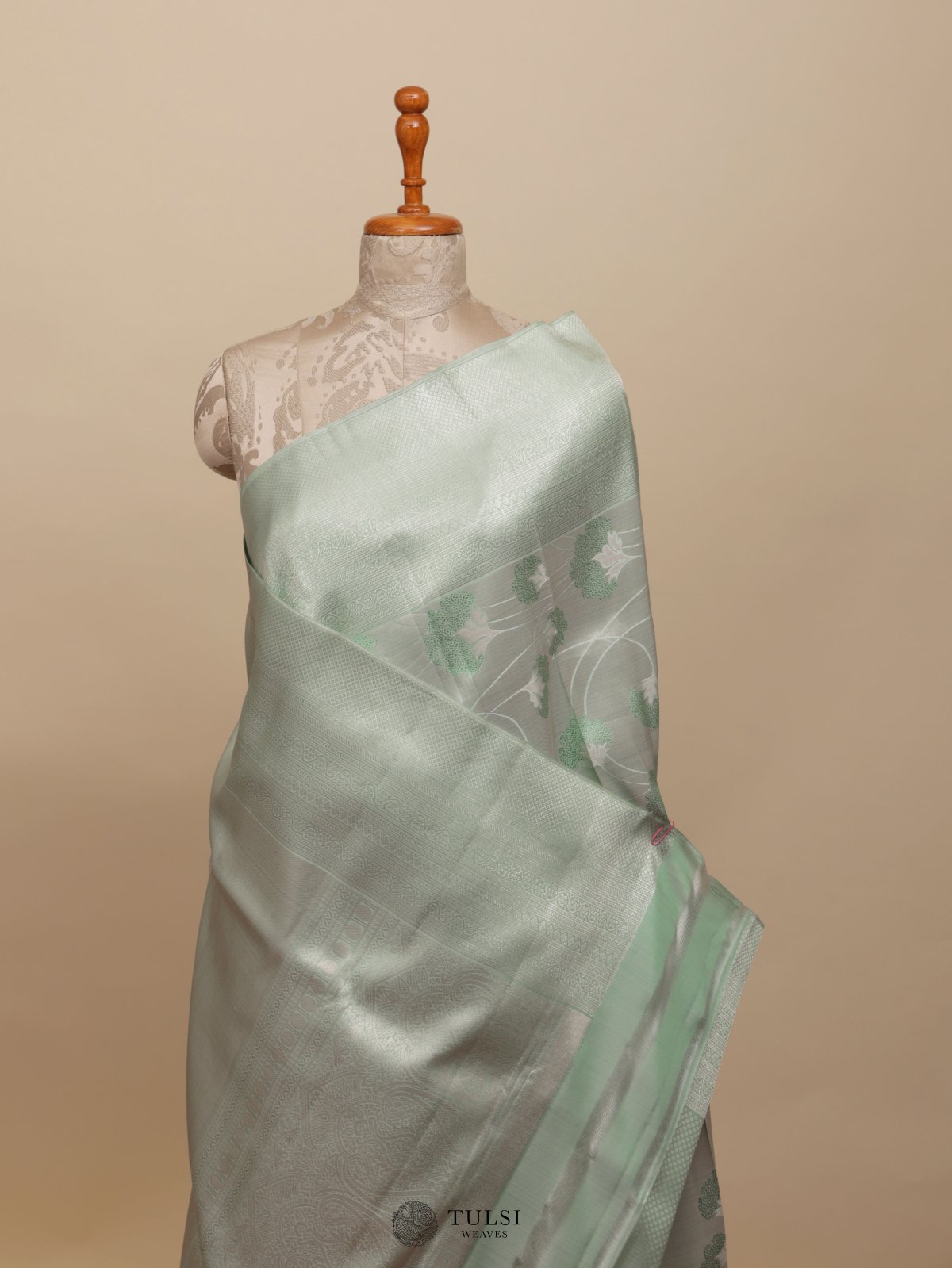 Mint Green Kanjeevaram Silk Saree