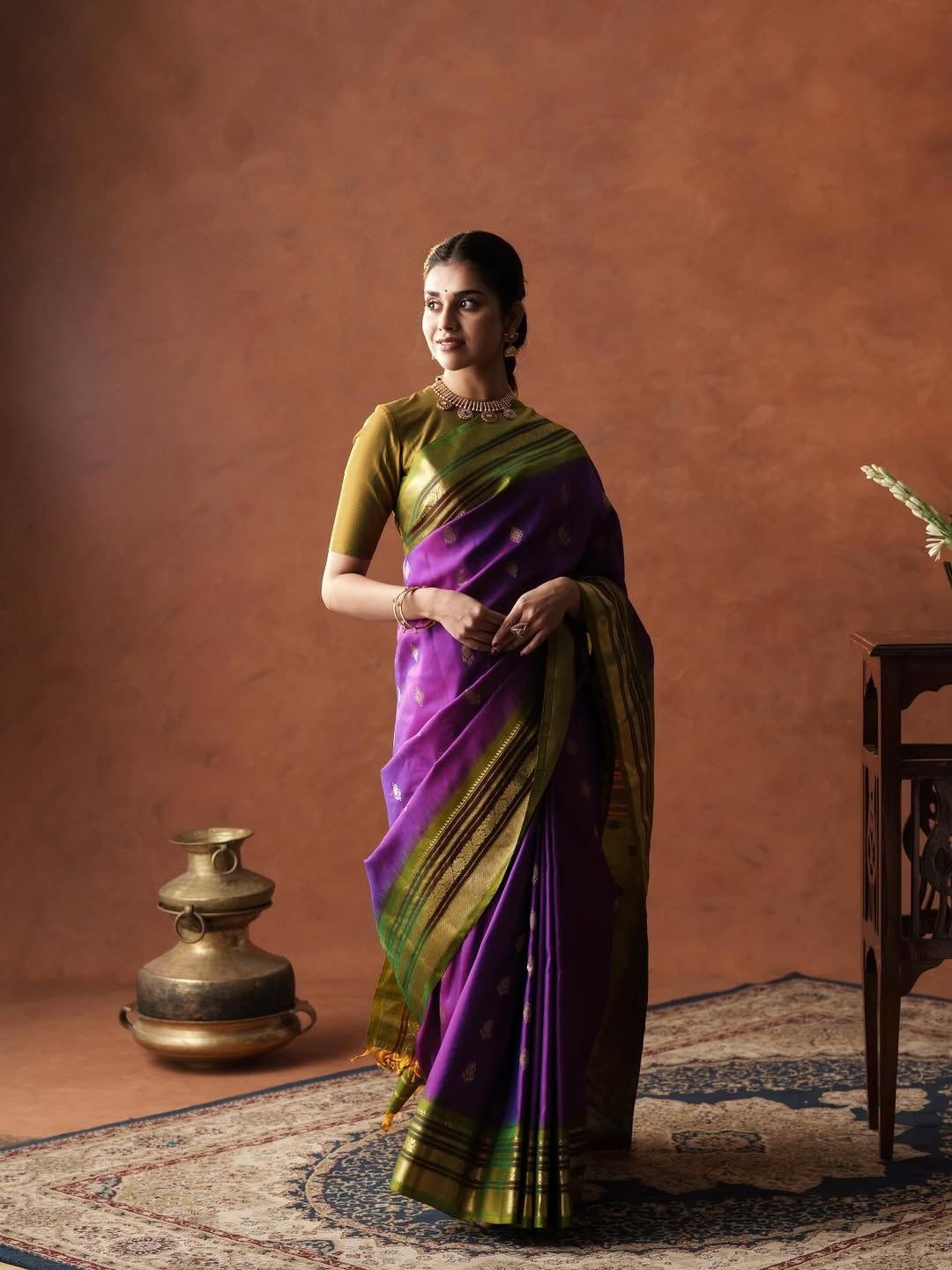 Purple Gadwal Silk Saree