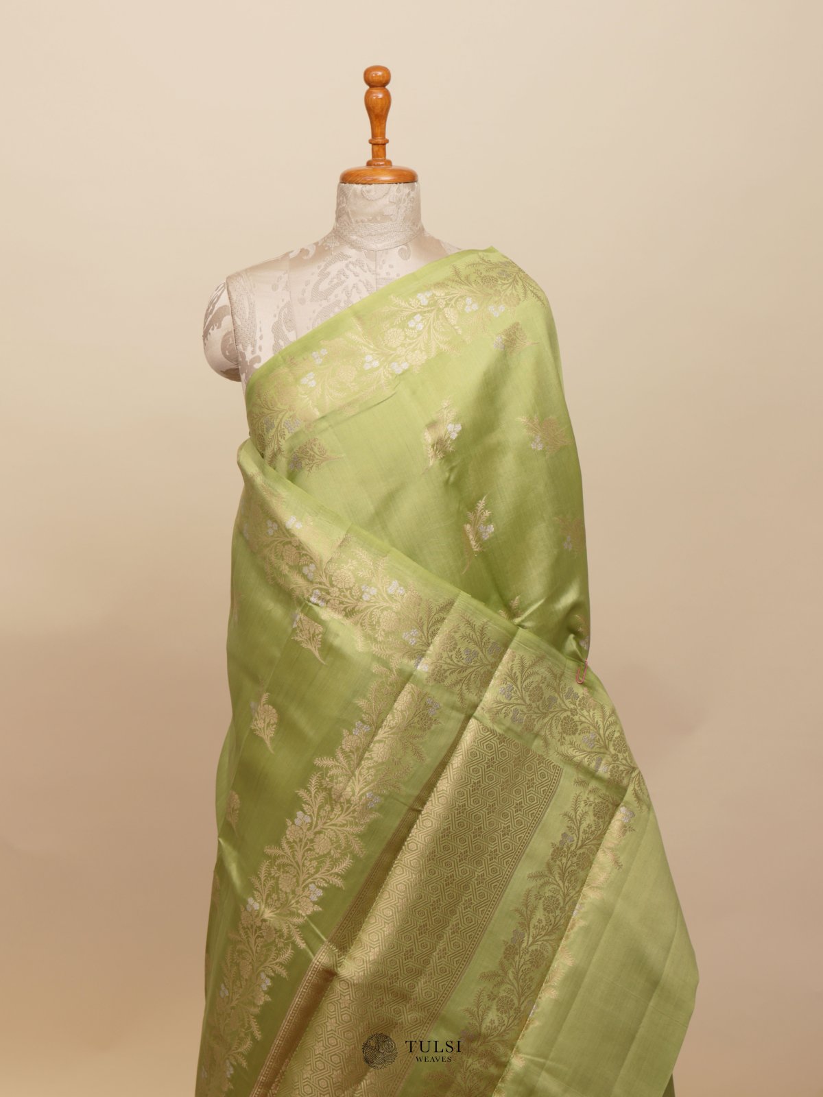 Light Green Chaniya silk saree