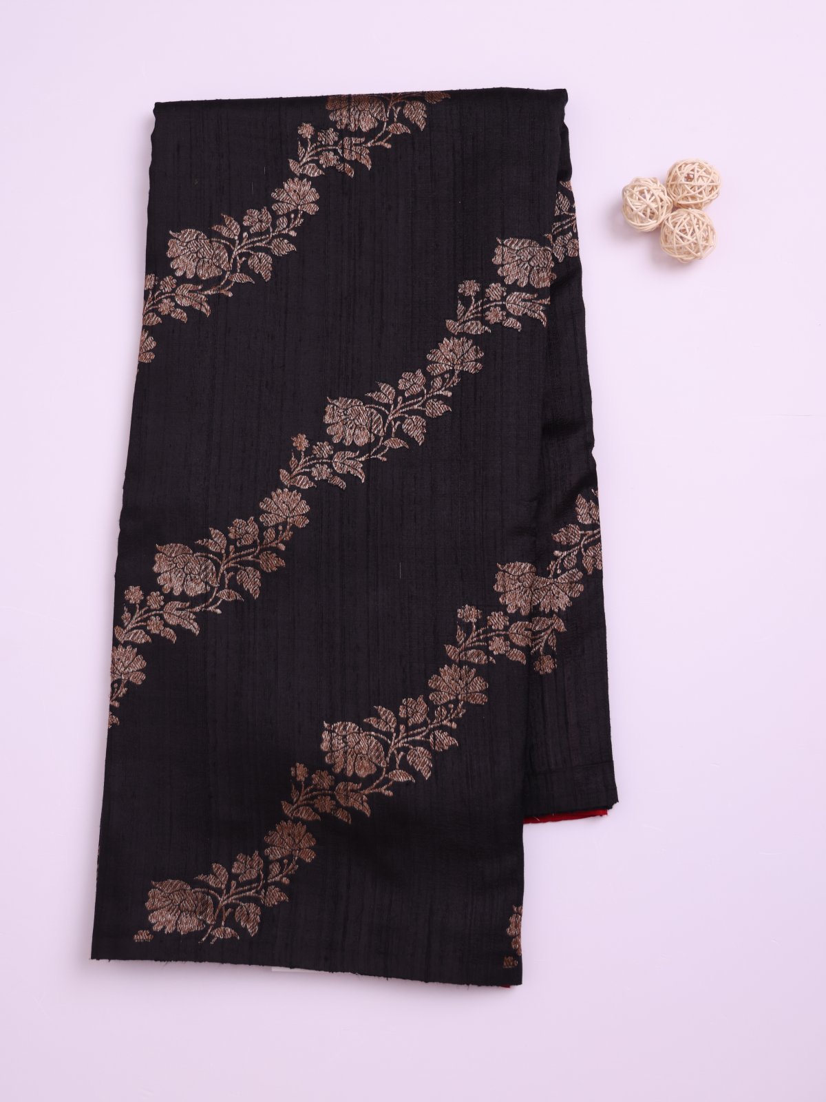 Black Banaras Tussar Silk Saree