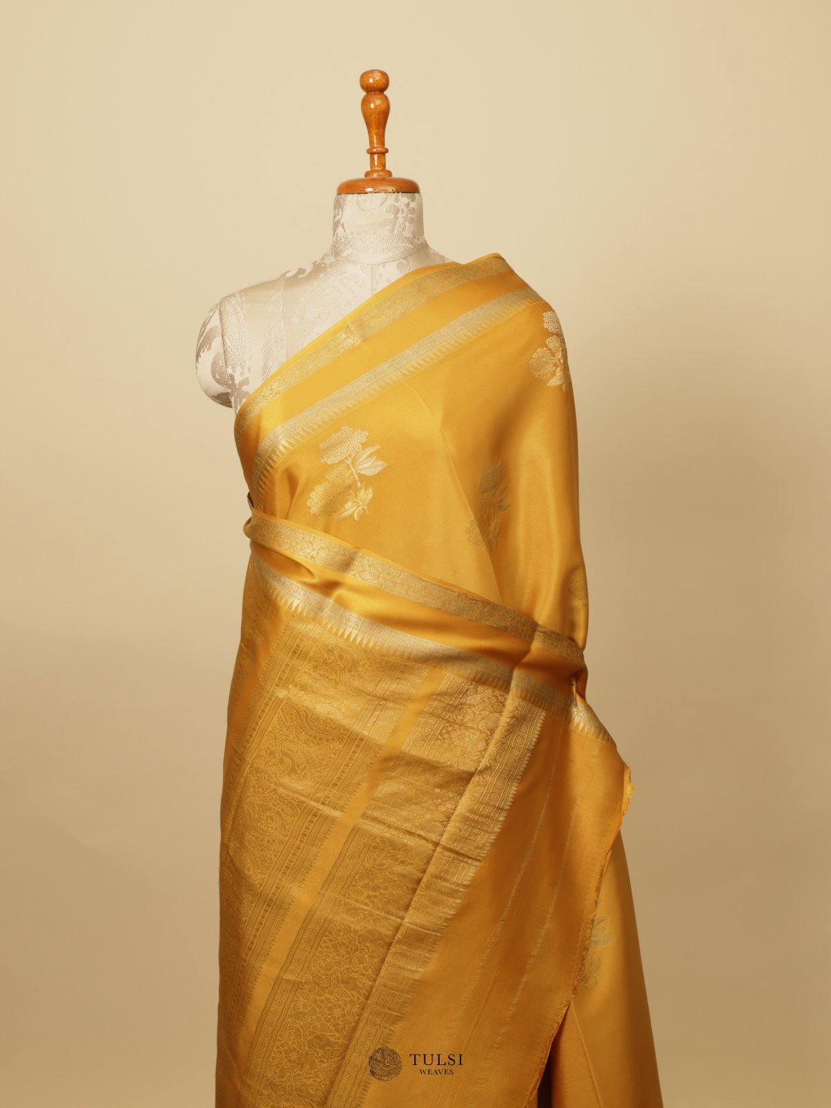 Yellow Mysore Silk Saree