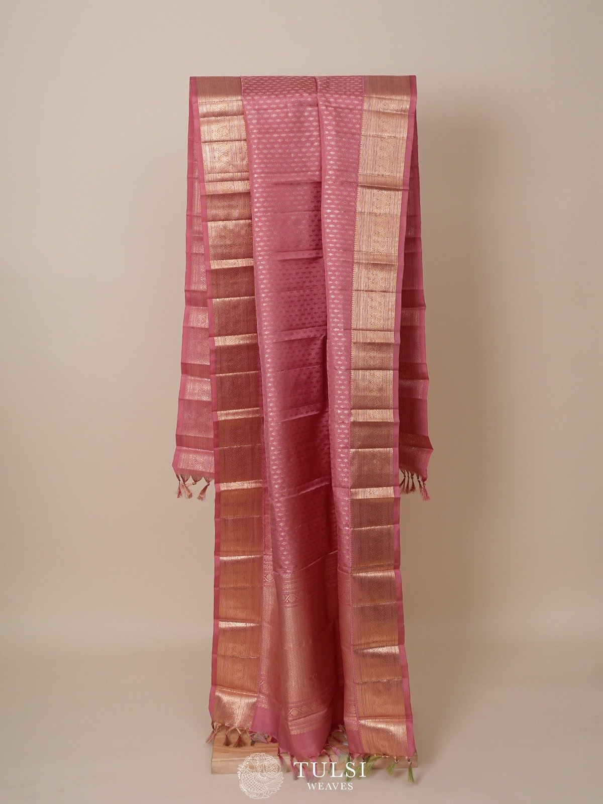 Peach Kanjeevaram Silk Dupatta