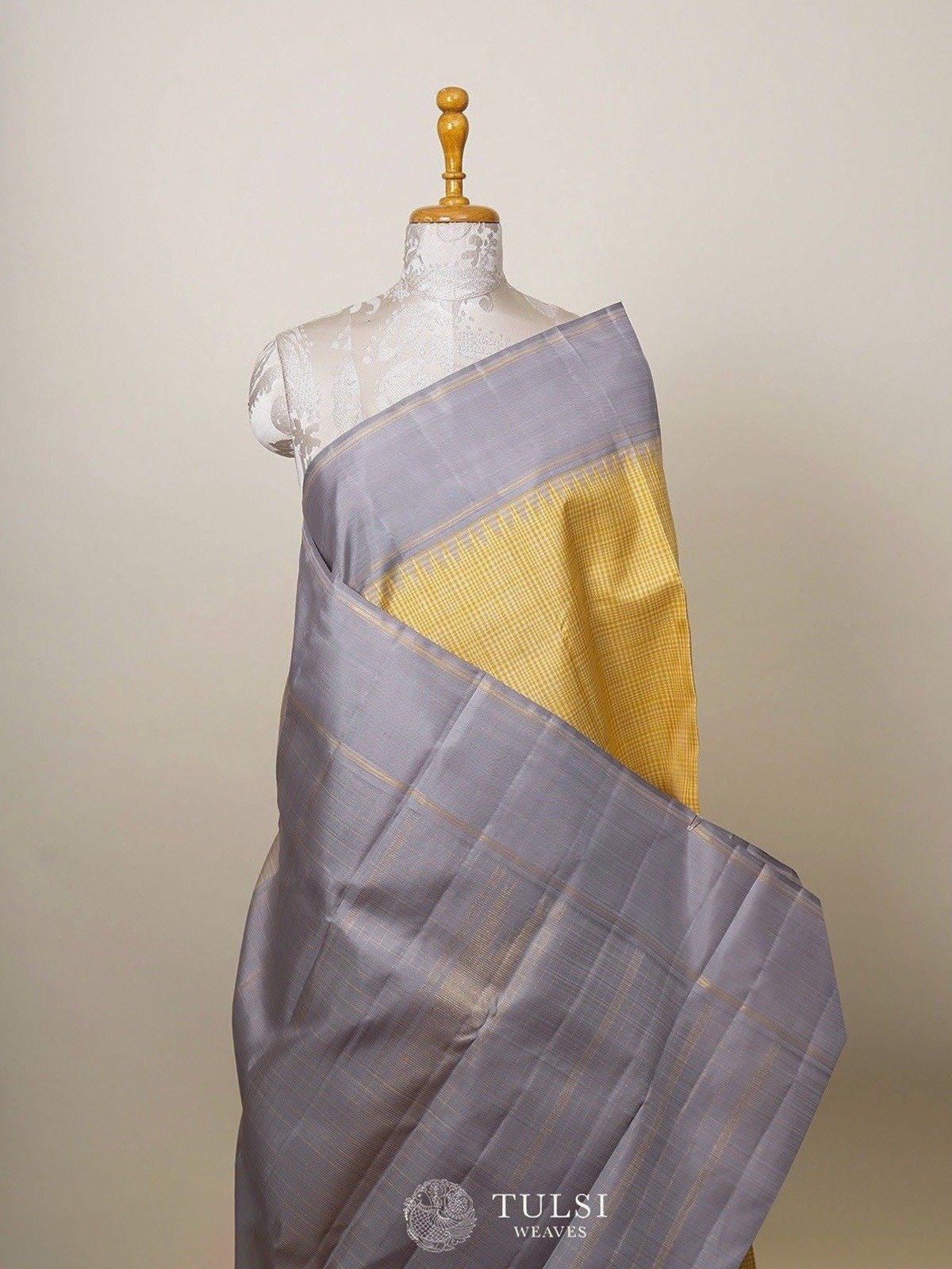 Multicolour Checked Kanjeevaram Silk Saree 