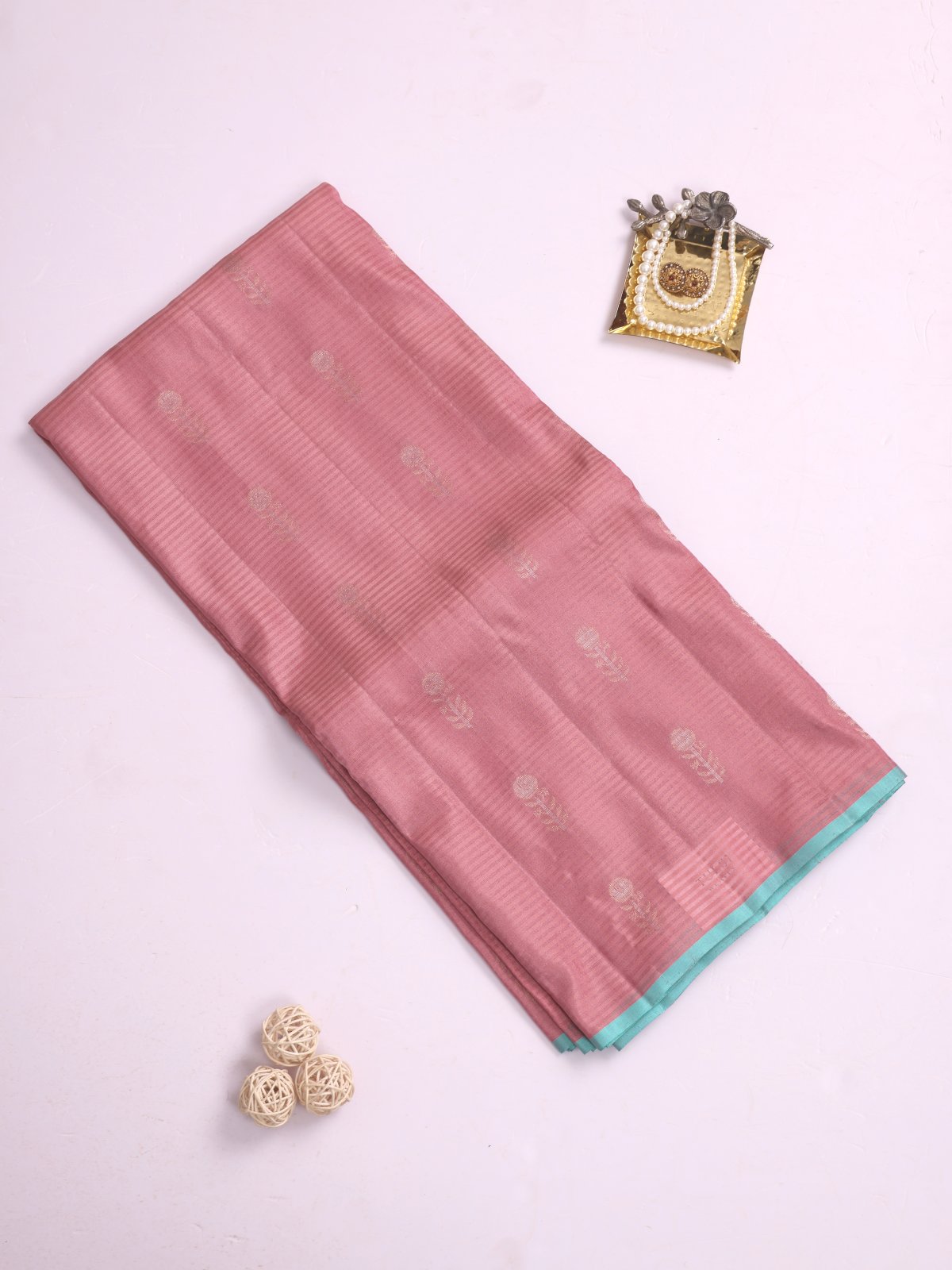 Pastel Pink Soft Silk Tussar Saree 