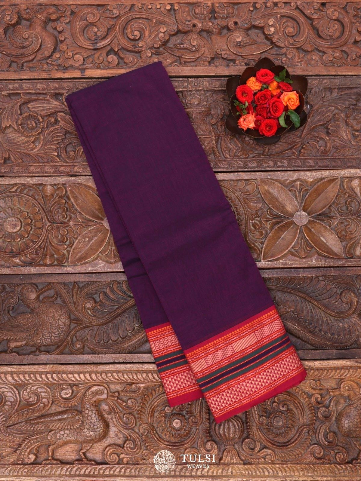 Magenta Purple Kanchi Cotton Saree