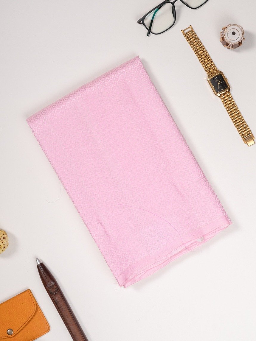 Light Pink Thread Brocade Silk Material