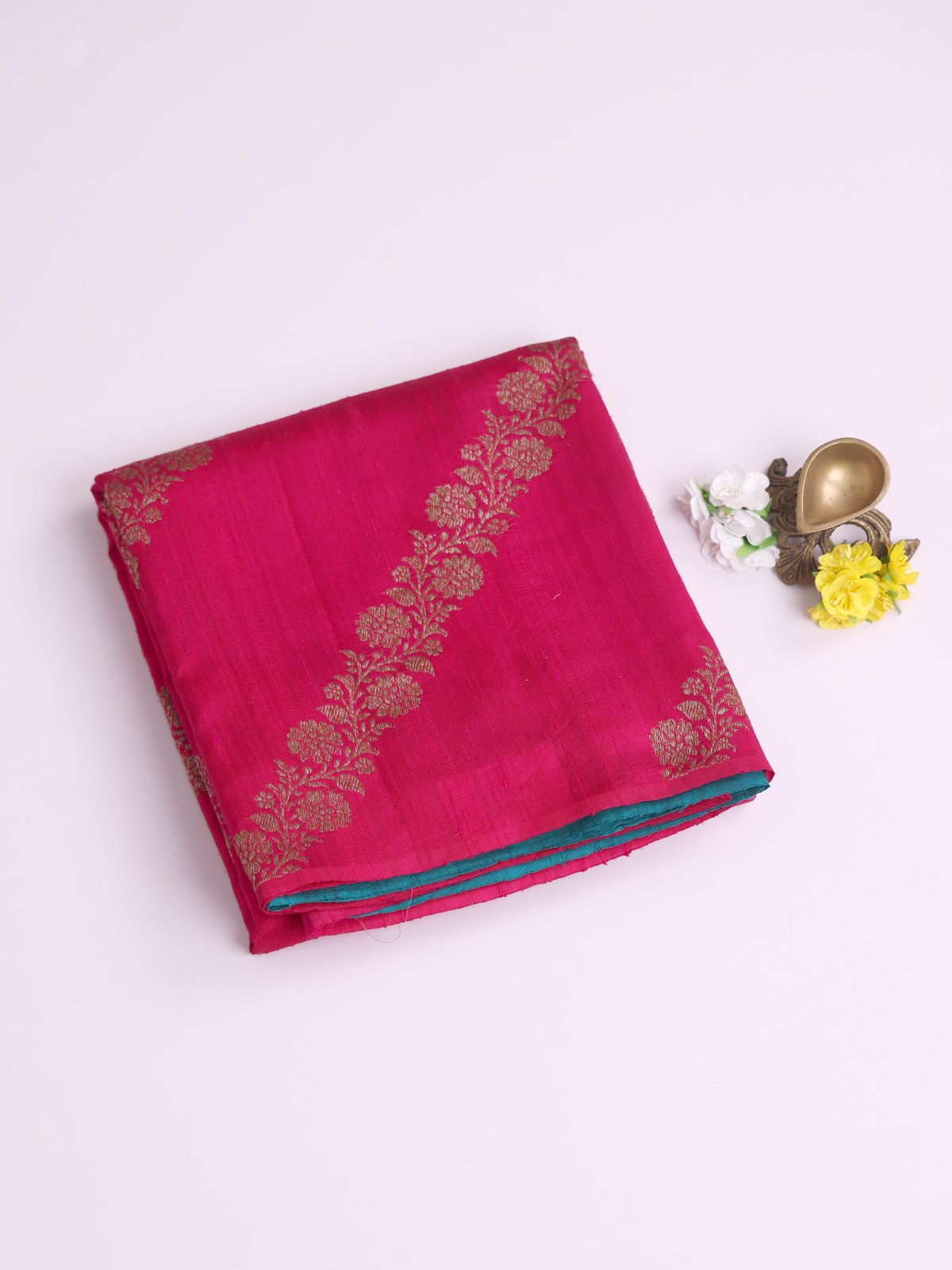 Rani Pink Banaras Tussar Silk Saree