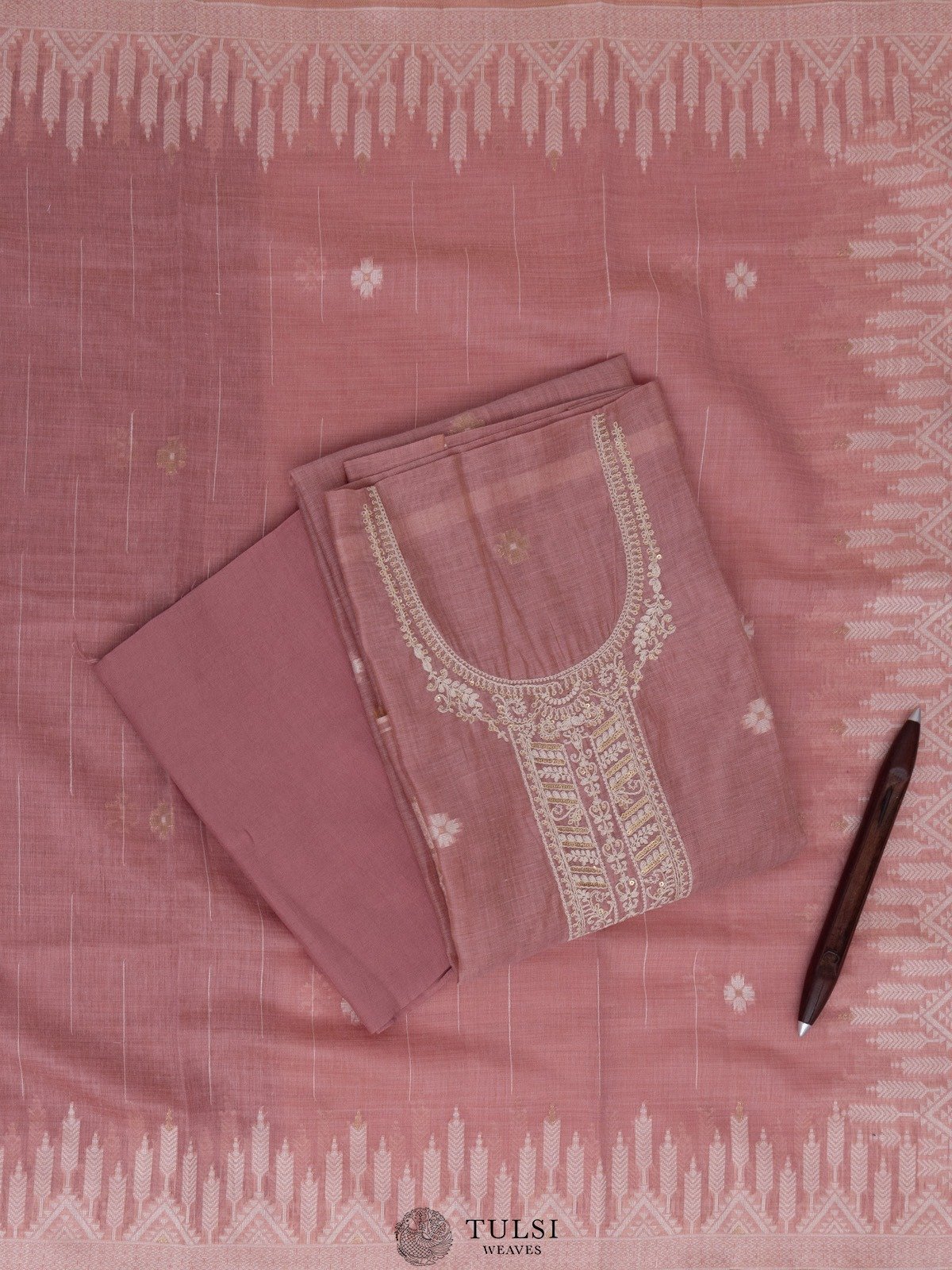 Dusty Pink Cotton Salwar Material