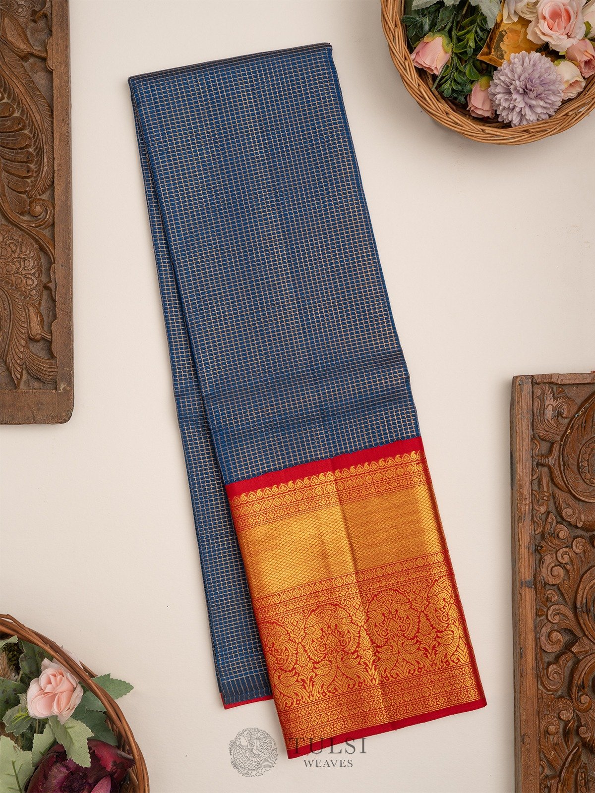 Blue Kanjeevaram Silk Pavadai 