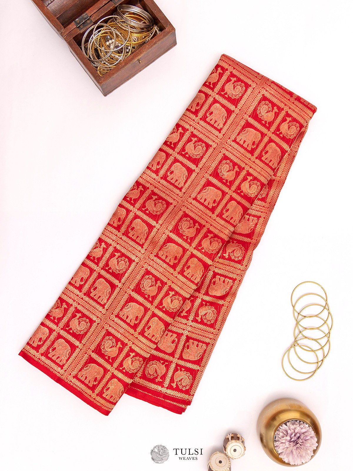 Red Kanjeevaram Silk Saree