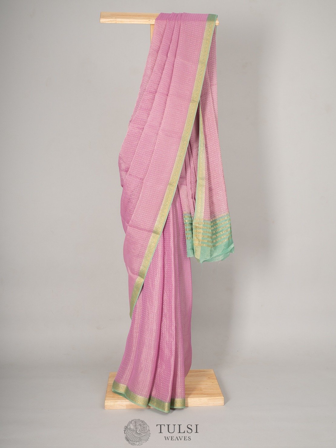 Light Pink Banaras Georgette Silk Saree