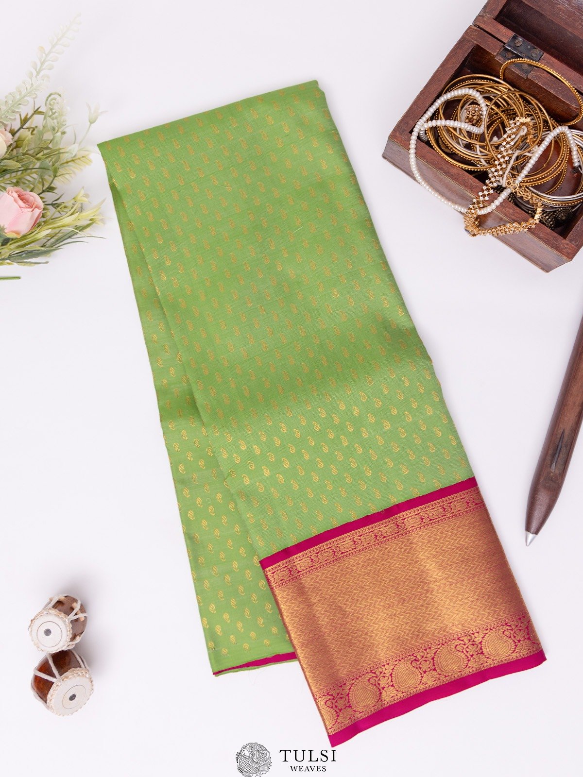 Light Green Kanjeevaram Silk Pavadai 