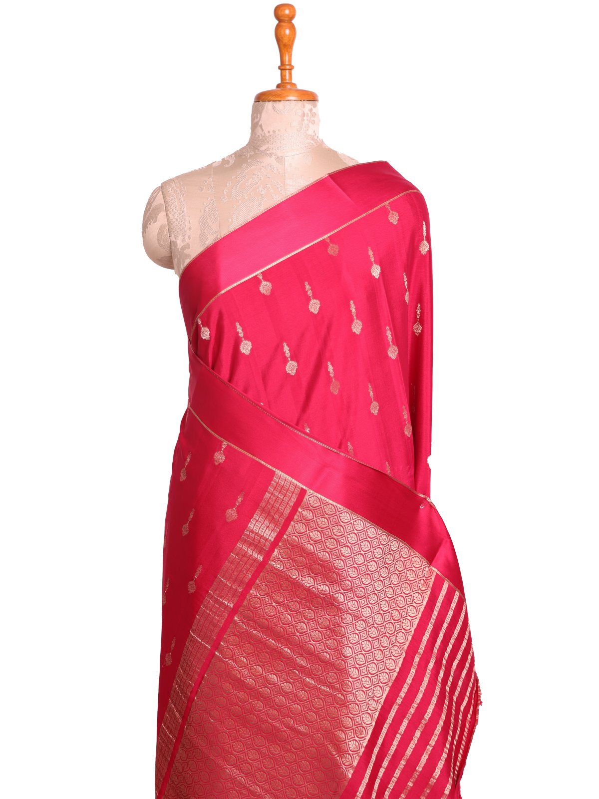 Reddish Pink Mysore Silk Saree