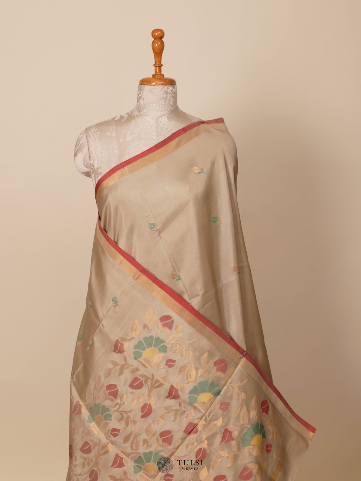 Beige Uppada Silk Saree