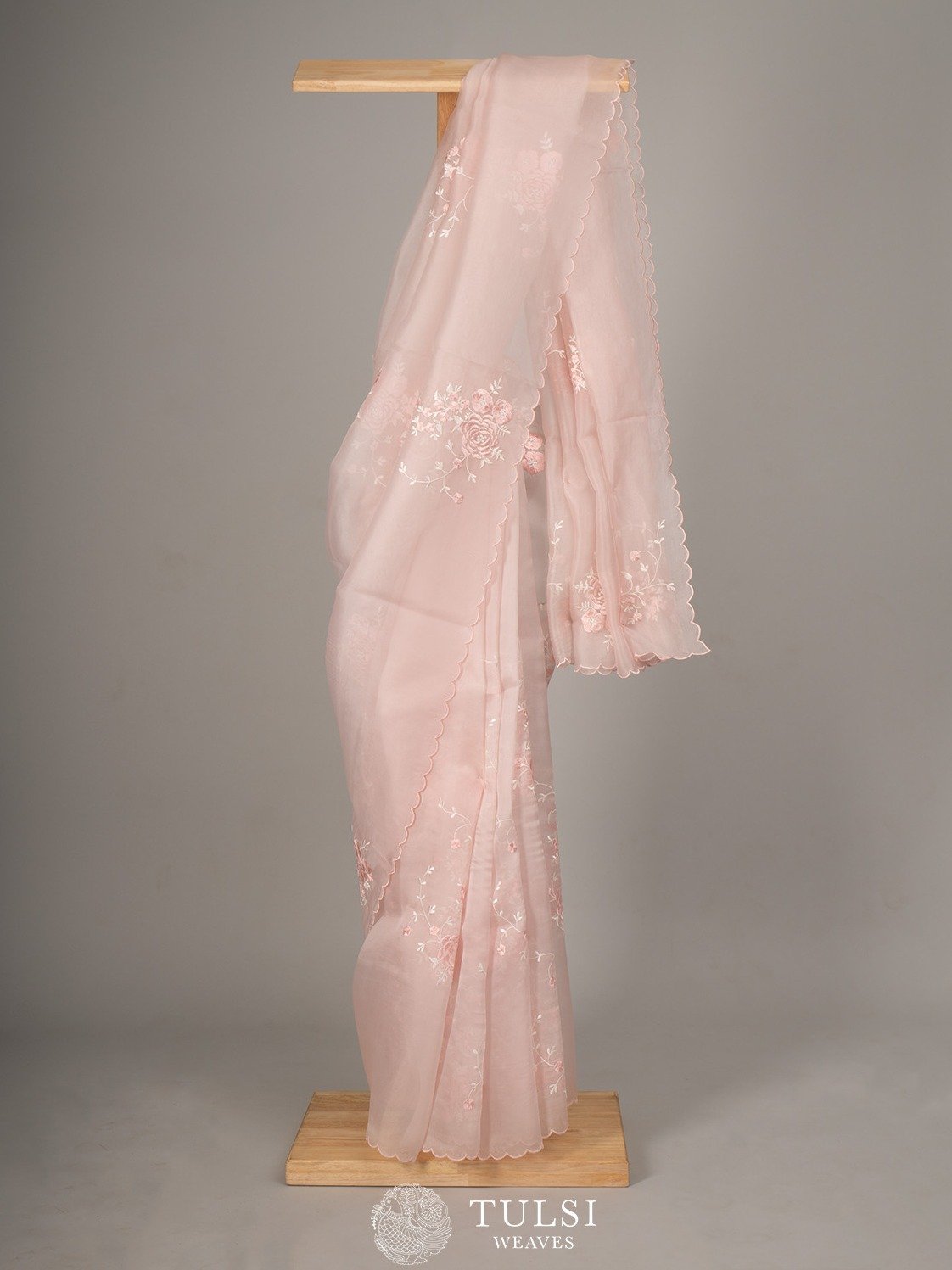 Light Pink Organza Silk Saree