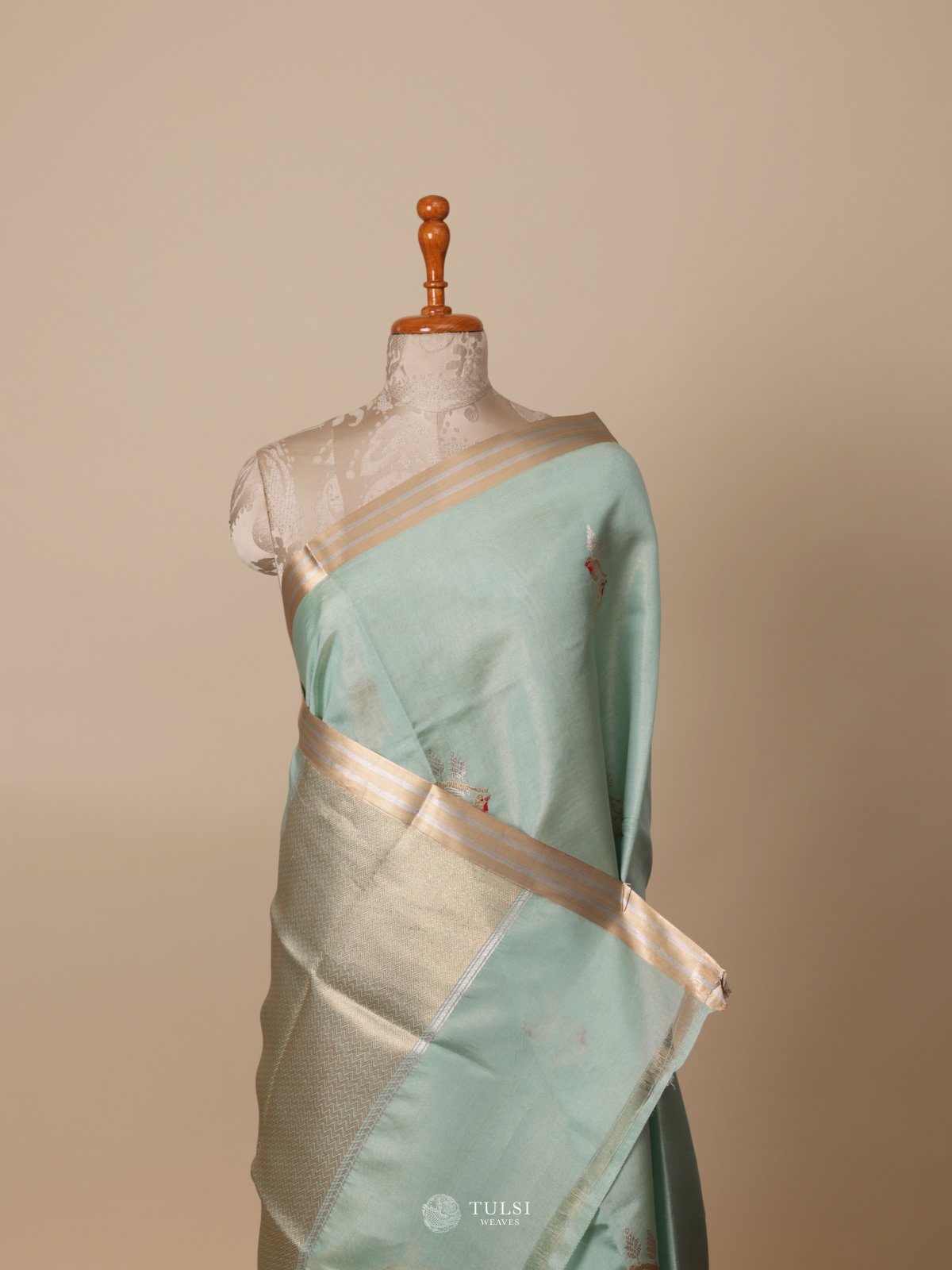 Sea Green Mashru Silk