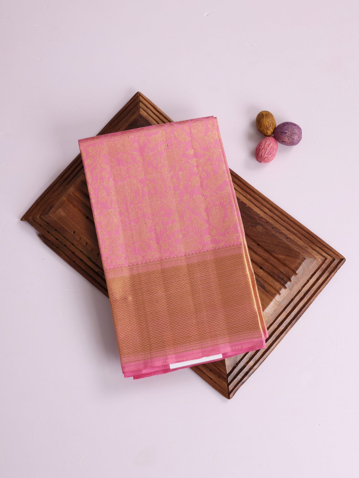 Pink Kanjeevaram Silk Blouse with Zari Border