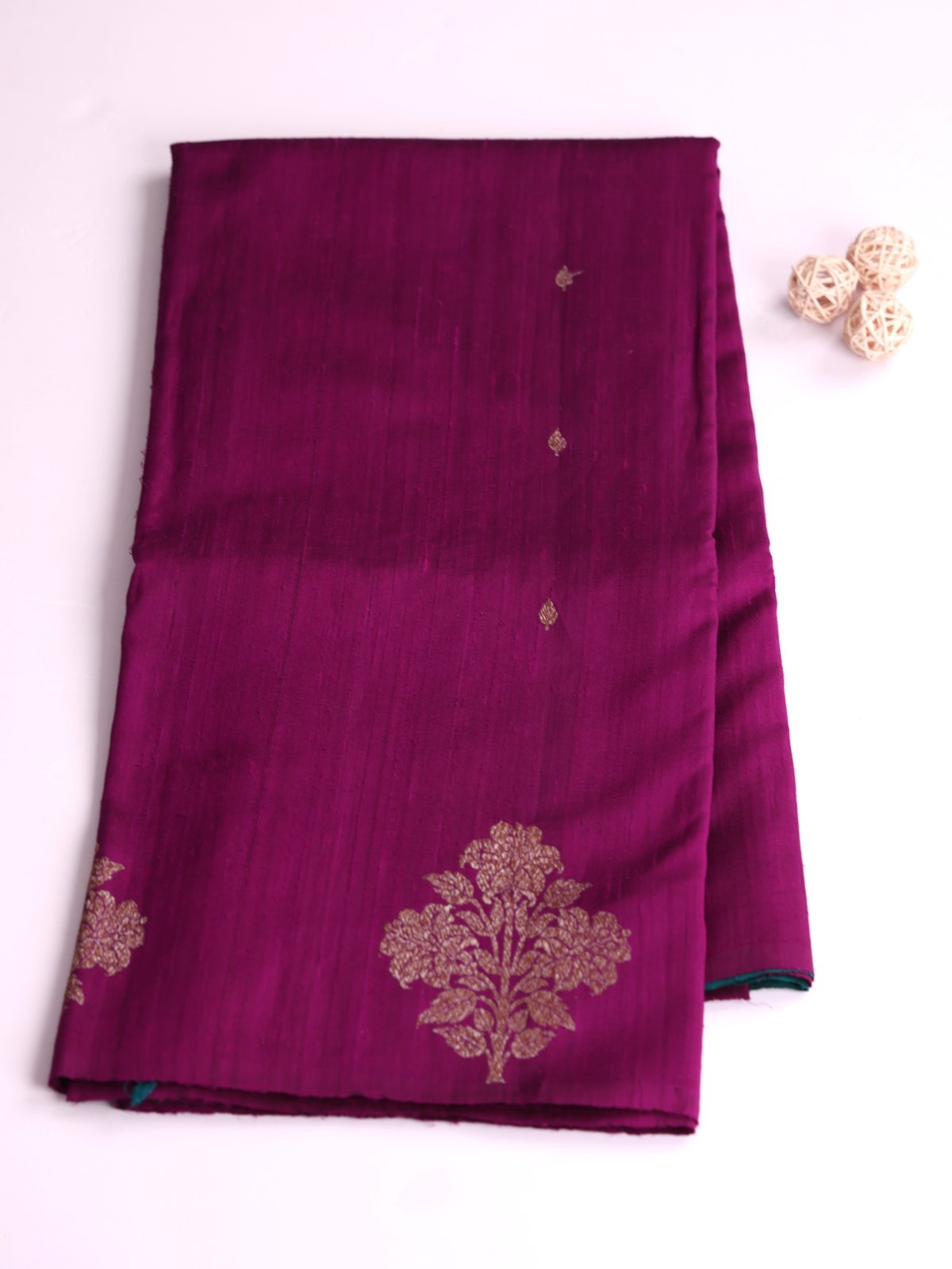 Purple Banaras Tussar Silk Saree 