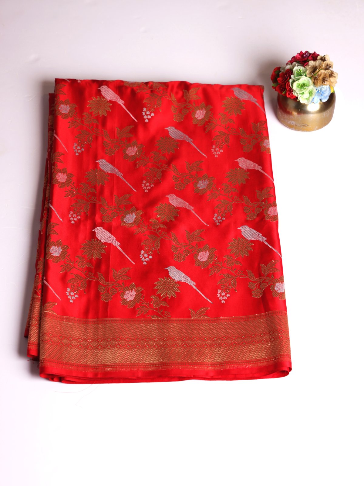 Red Mashru Silk Saree