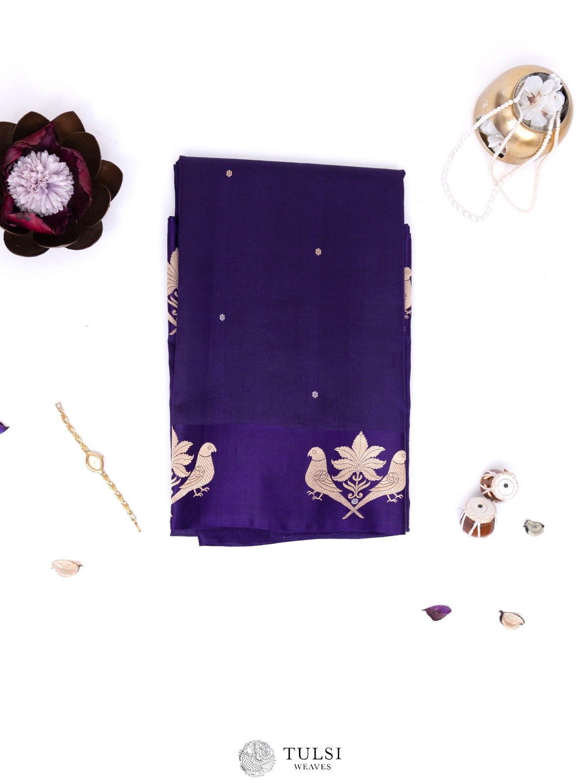 Violet Mashru Silk Saree 