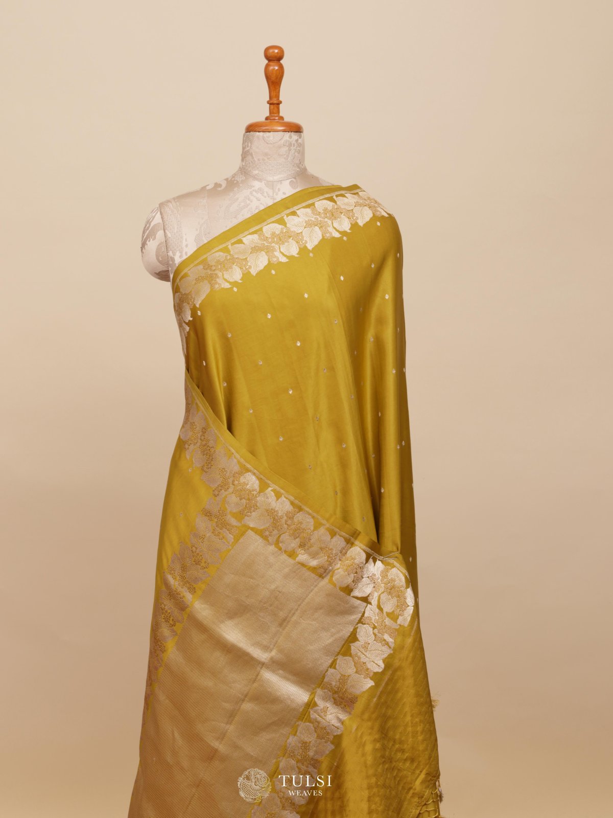 Dark Yellow Mashru Silk Saree