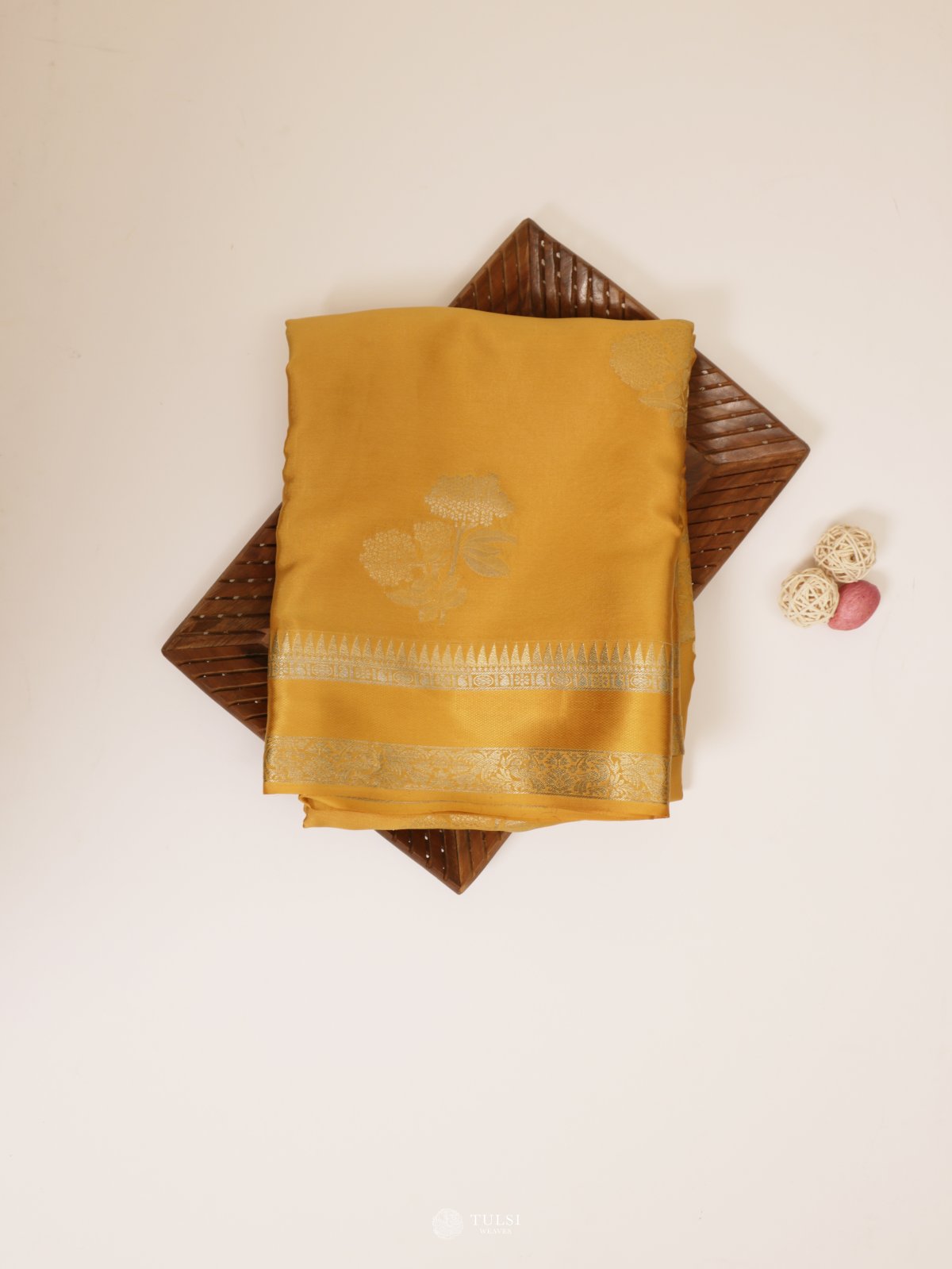 Yellow Mysore Silk Saree