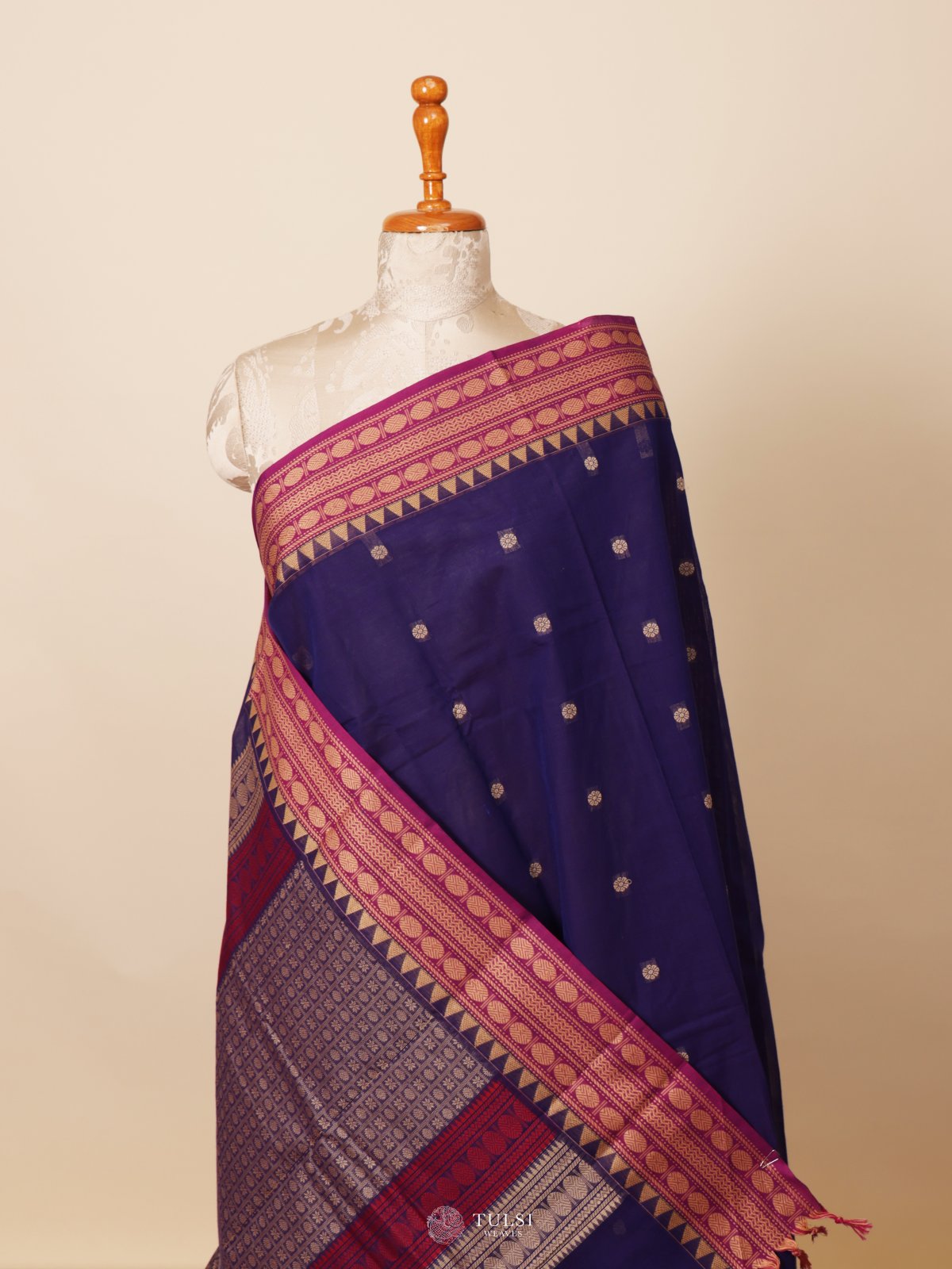 Dark Voilet Kanchi Cotton Saree
