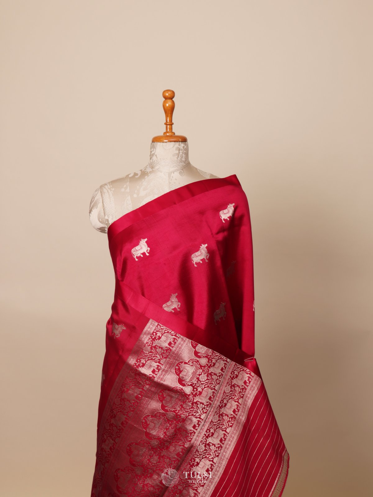 Dark Pink Mashru Silk Saree