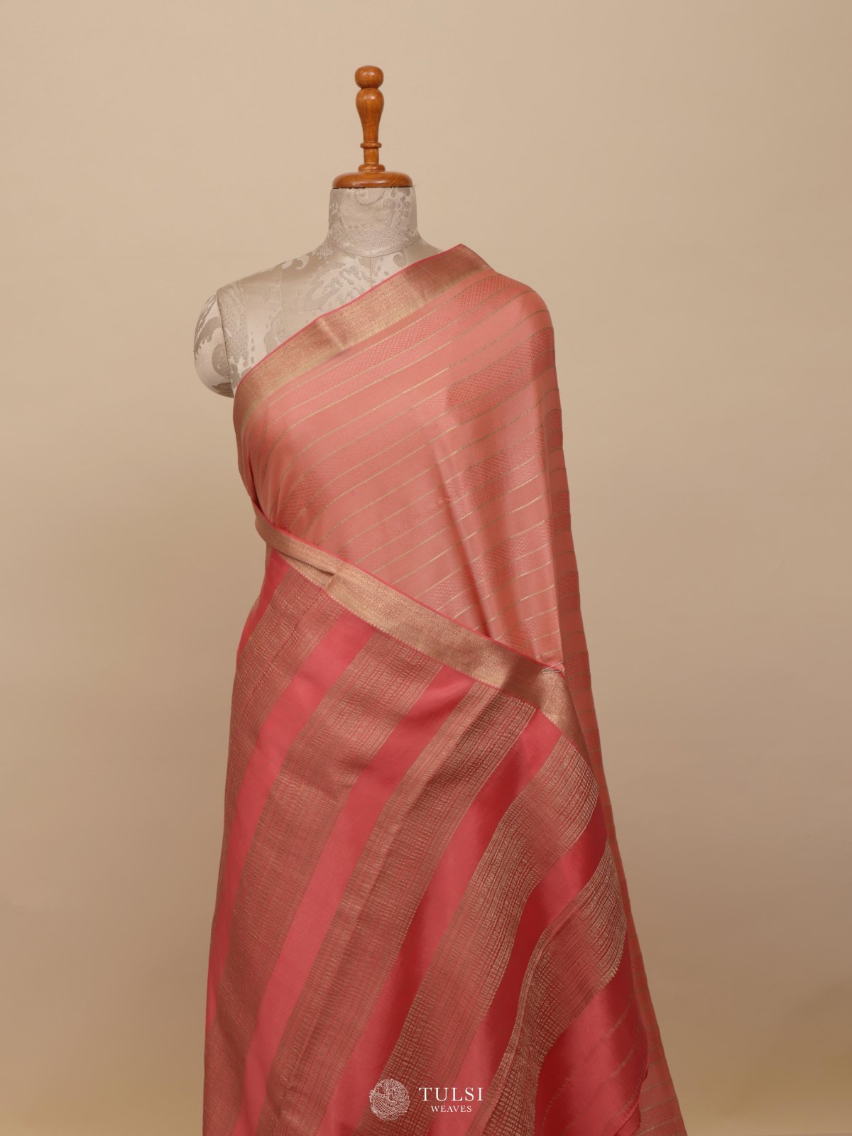 Peach Mysore Silk Saree 