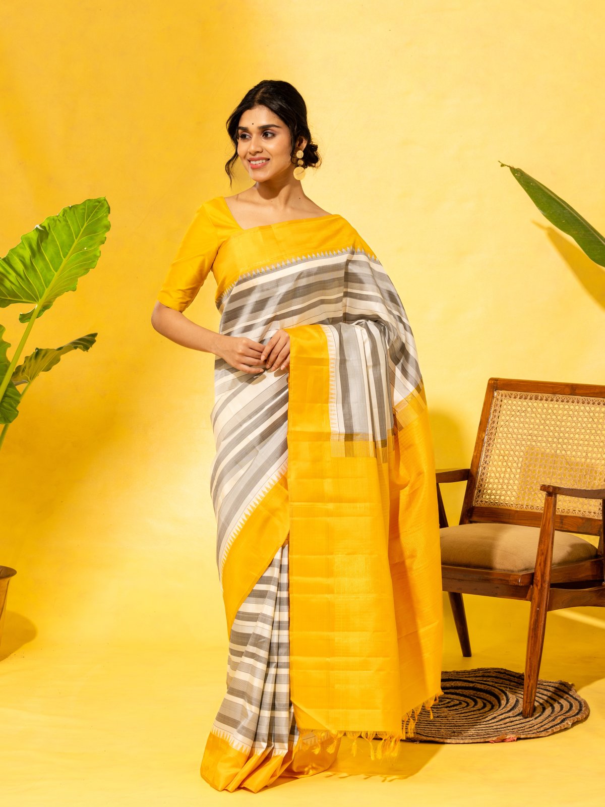 Striped Kanjeevaram Silk Saree