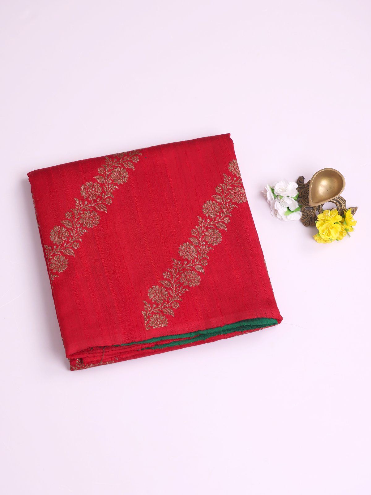 Red Banaras Tussar Silk Saree