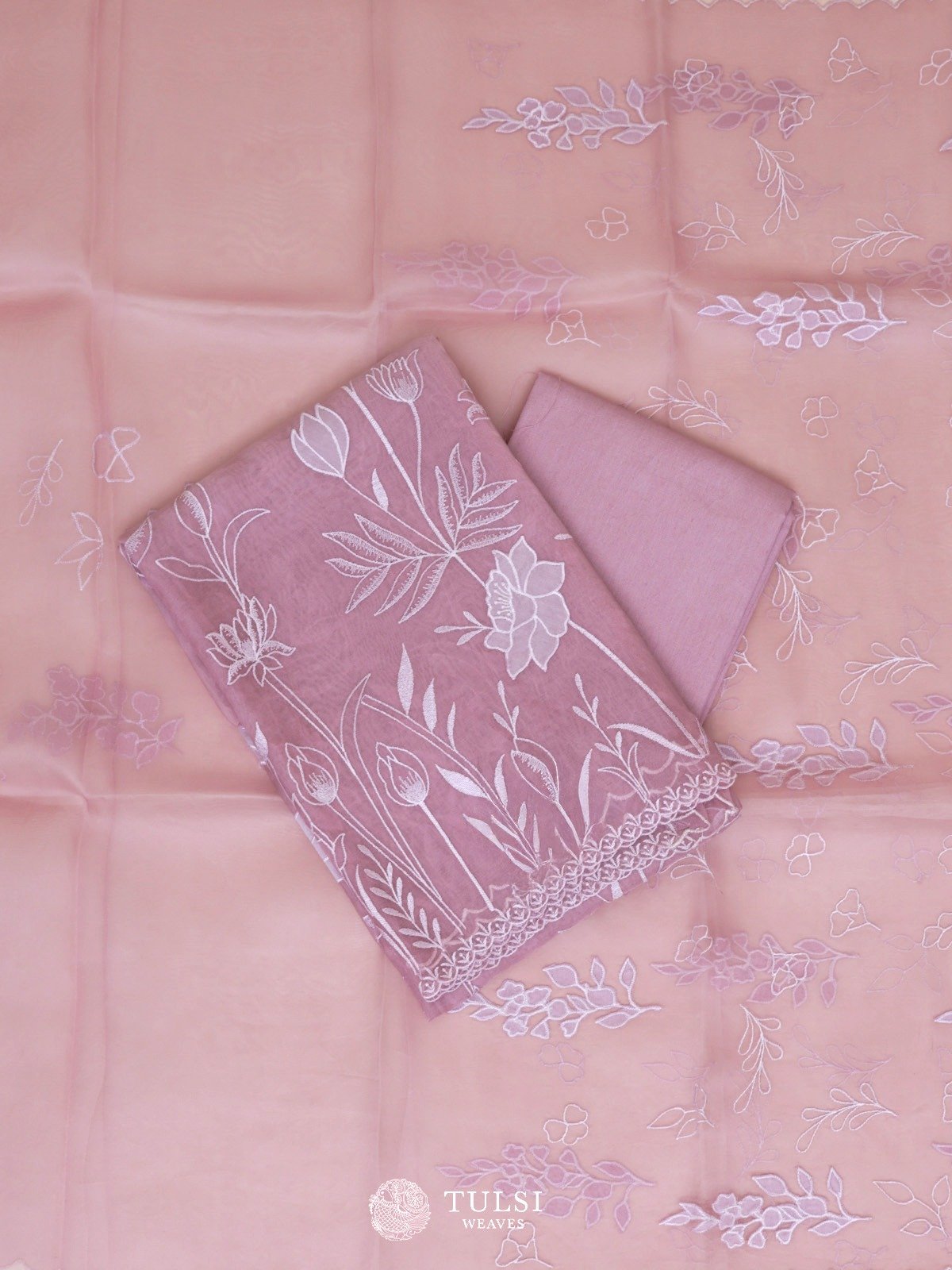 Lilac Organza Salwar Material