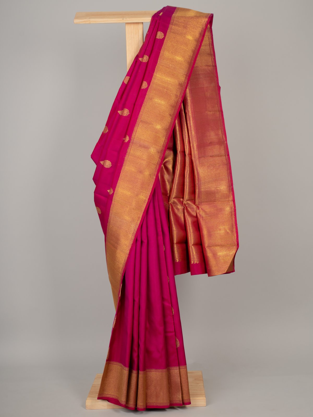 Rani Pink Kanjeevaram Silk Saree
