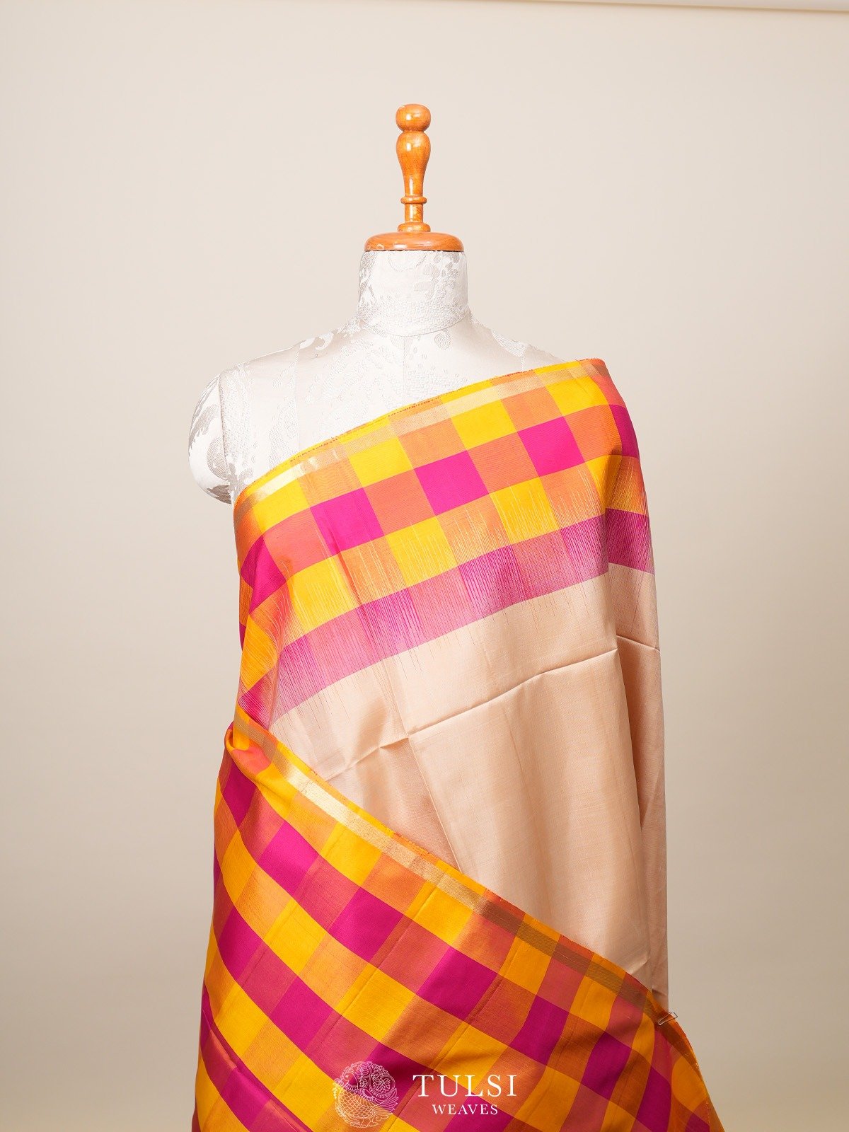 Beige Soft Silk Saree