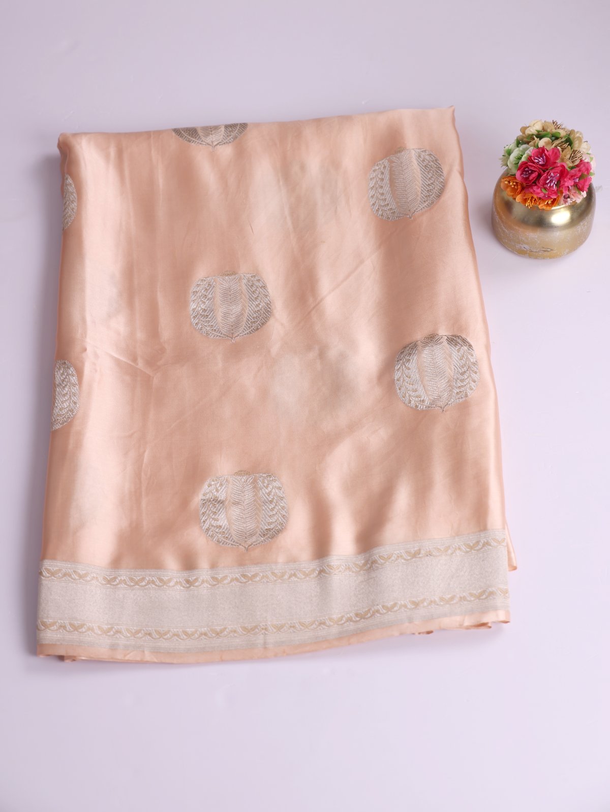 Peach Mashru Silk Saree 