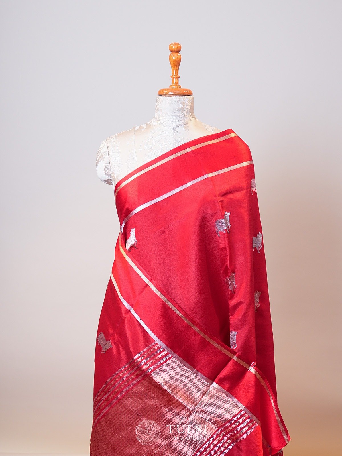 Red Mashru Silk Saree