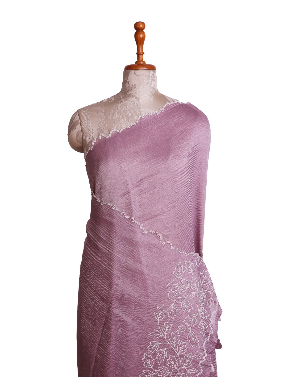 Lavender Tissue organza Silk Saree