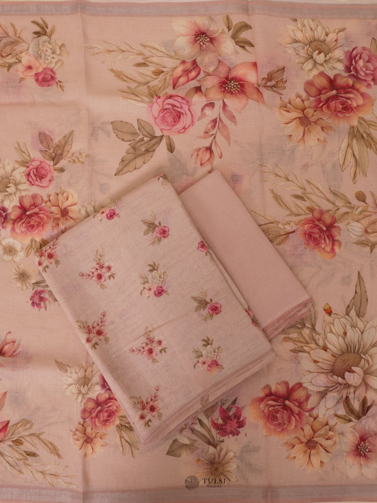 Light Pink Linen Salwar Material