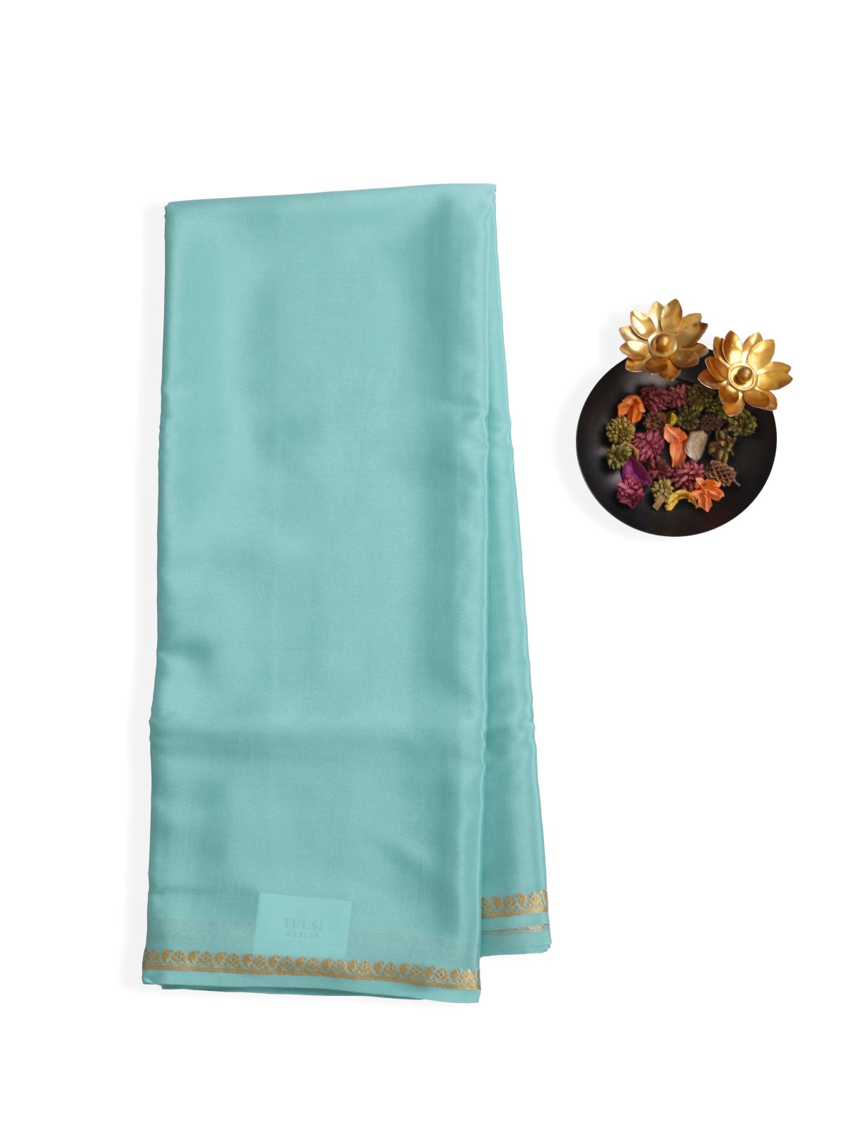 Light Greenish Blue Mysore Silk Saree