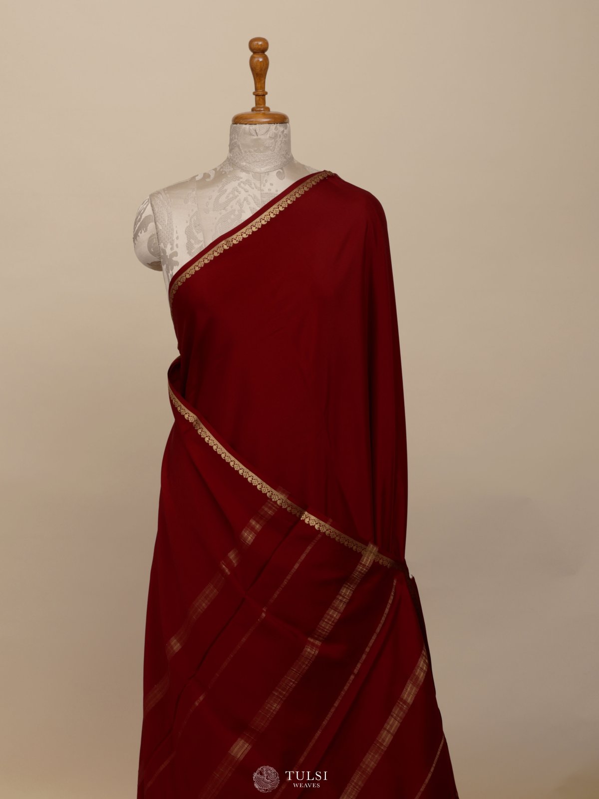 Maroon Mysore Silk Saree
