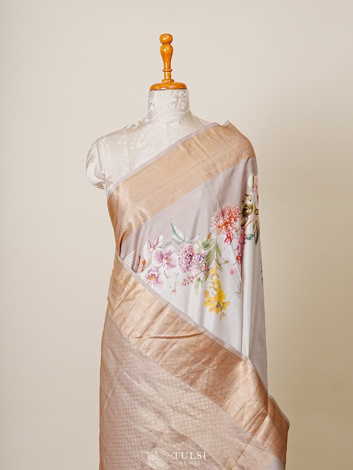 Grey Kanjeevaram Silk Saree