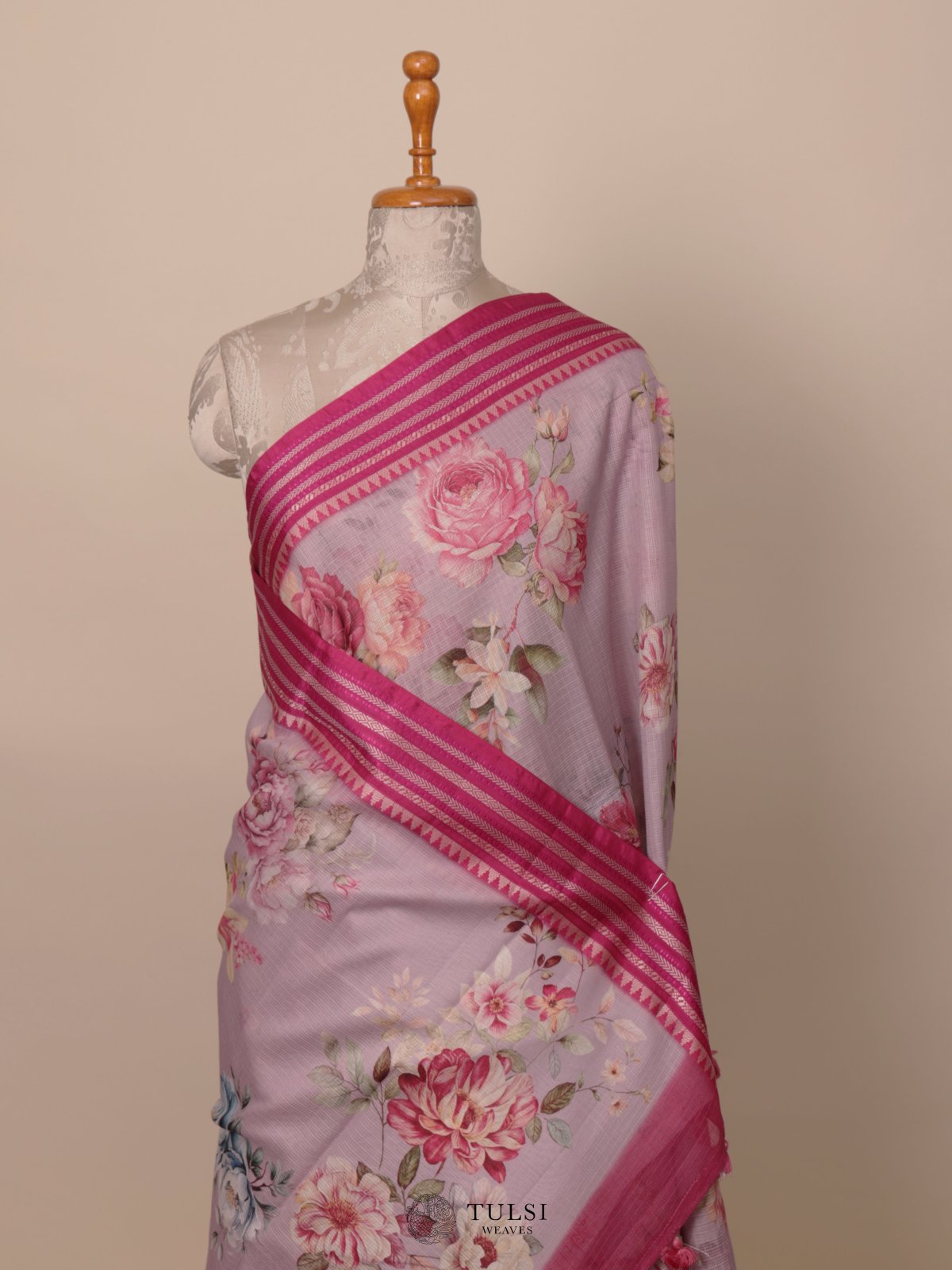 Light Lavender Semi Kota Saree